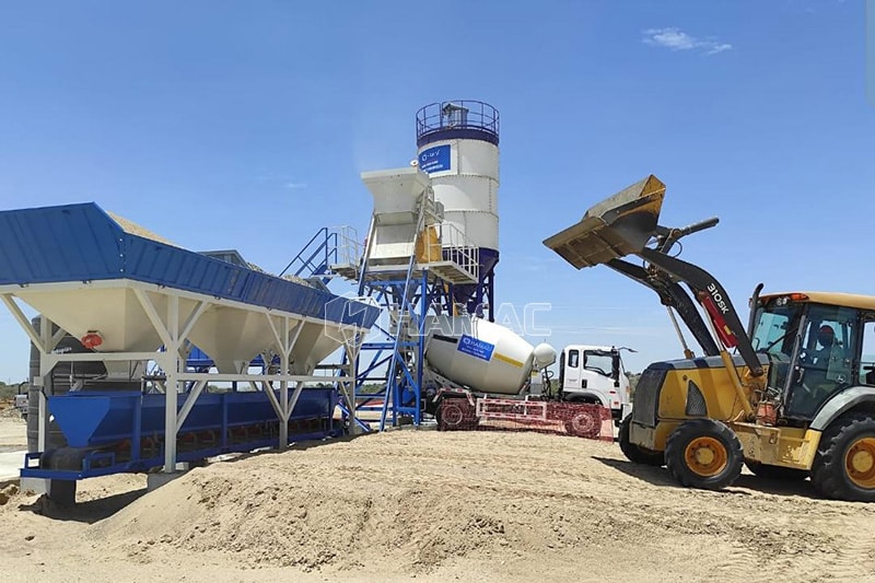 Planta de concreto estacionaria HZS35 funciona en Piura, ​Guadalajara