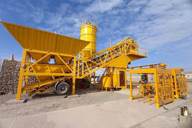 La planta de concreto móvil YHZS35 funciona en Arequipa, ​Guadalajara