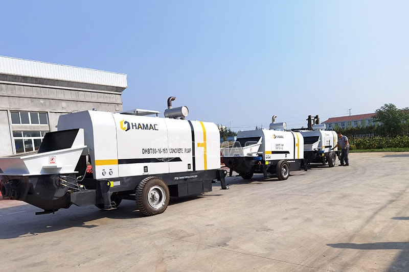 Three units diesel trailer concrete pump were delivered to Colombia
